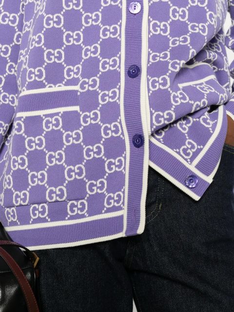 Gucci GG-pattern cardigan - Purple