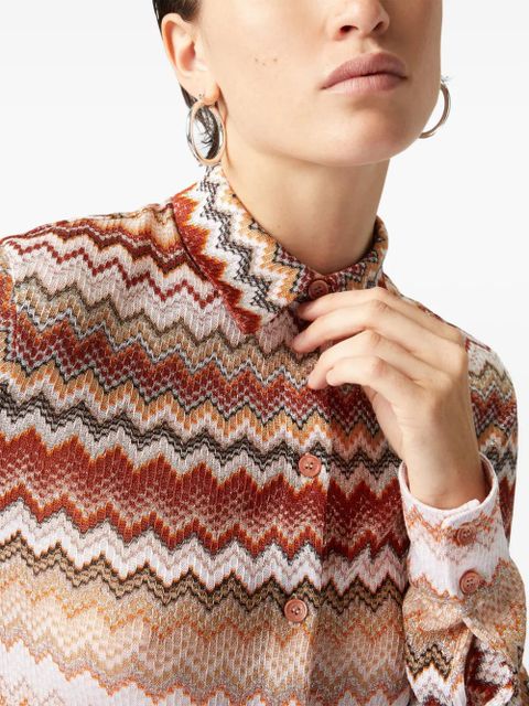 Missoni zigzag-pattern lamé shirt - Neutrals