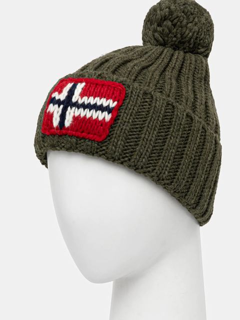 Napapijri czapka z domieszką wełny Semiury 5 kolor zielony NP0A4GKBG0A1 - zdjęcie produktu nr 2