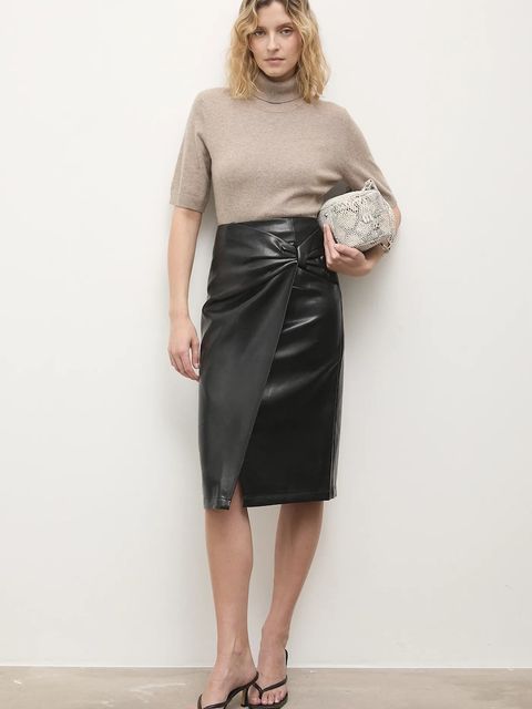 Answear.LAB spódnica kolor czarny midi prosta - zdjęcie produktu nr 2