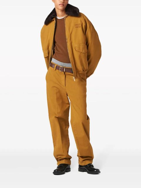 Miu Miu logo-intarsia cashmere top - Brown - zdjęcie produktu nr 2