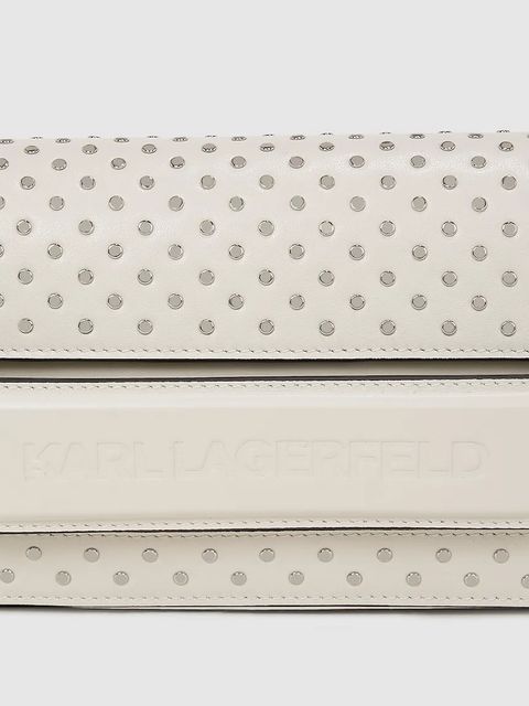 Karl Lagerfeld torebka skórzana kolor beżowy A4W30083