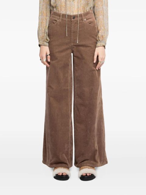 Zadig&Voltaire logo-patch wide-leg trousers - Brown