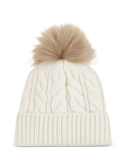 Moncler Grenoble pompom logo-patch beanie hat - White - zdjęcie produktu nr 2