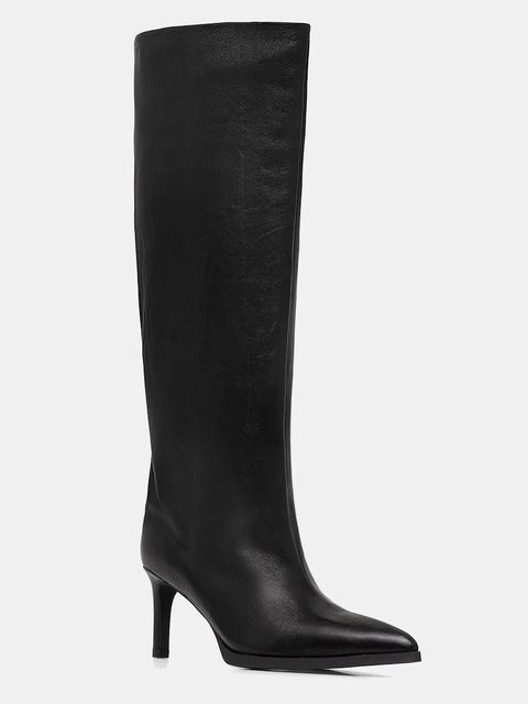 Answear.LAB kozaki skórzane kolor czarny na szpilce