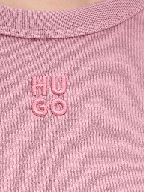 HUGO t-shirt damski kolor różowy 50512000