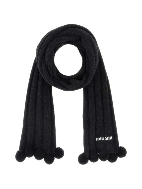 Miu Miu cashmere scarf - Black - zdjęcie produktu nr 1