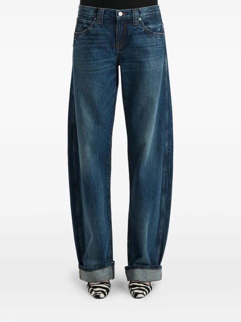 KHAITE Karo cuffed jeans - Blue
