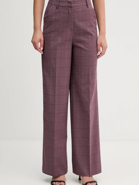 United Colors of Benetton spodnie damskie kolor bordowy proste high waist 4X8MDF07F - zdjęcie produktu nr 1