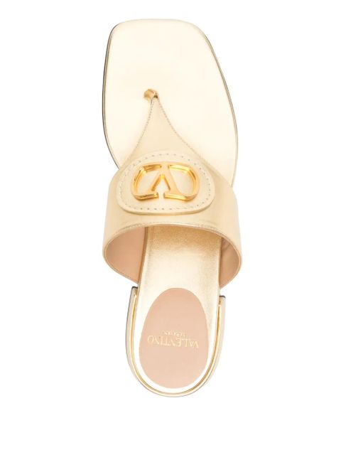 Valentino Garavani VLogo leather sandals - Gold