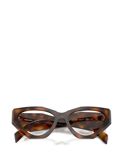 Prada Eyewear geometric-frame glasses - Brown