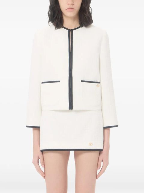 Valentino Garavani Canestrello cotton tweed jacket - White