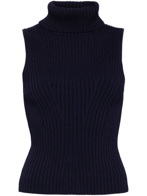STAUD turtleneck sleeveless knit top - Blue - zdjęcie produktu nr 1