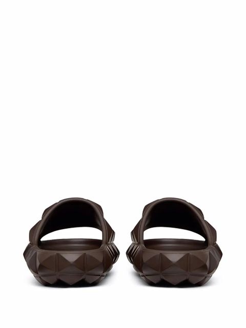 Valentino Garavani flat Rockstud slides - Brown