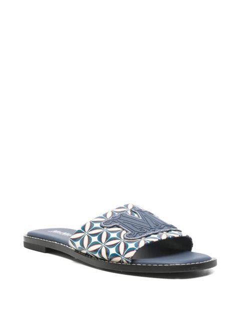 Max Mara geometric-print logo-patch sandals - Blue - zdjęcie produktu nr 2