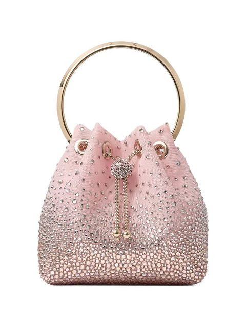 Jimmy Choo Bon Bon embellished circle-handle bucket bag - Pink - zdjęcie produktu nr 1