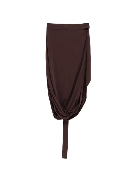 LEMAIRE tie-detail draped midi skirt - Brown - zdjęcie produktu nr 2