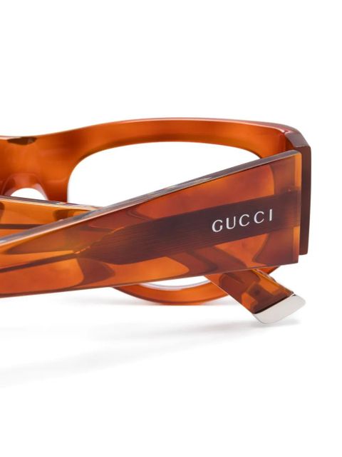 Gucci Eyewear rectangle-frame glasses - Brown