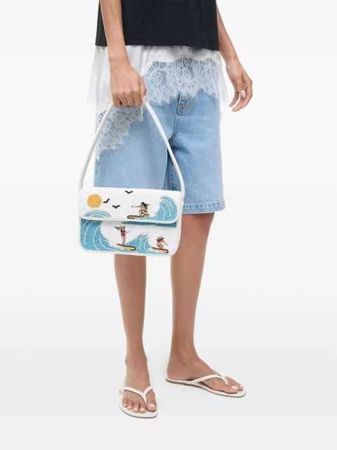 STAUD Tommy Surf Babes beaded bag - White
