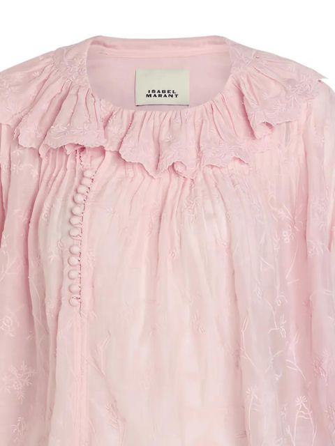 ISABEL MARANT Zelly ruffled button blouse - Pink - zdjęcie produktu nr 2