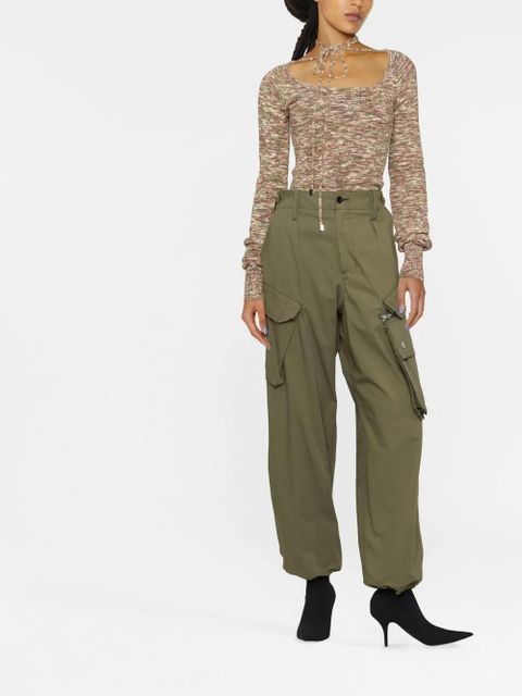 The Attico tie-front knitted top - Brown - zdjęcie produktu nr 2