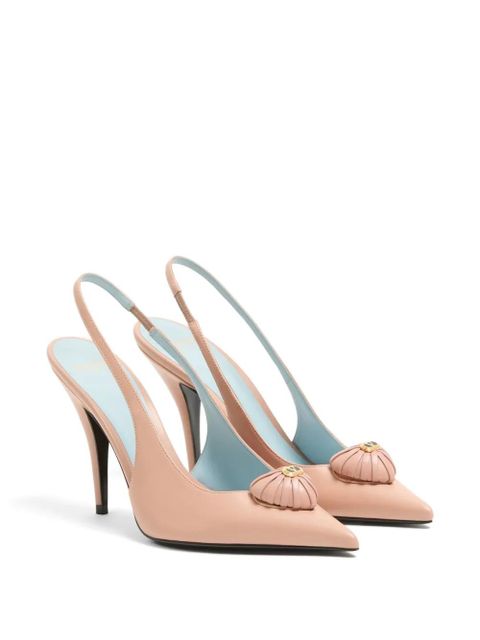 Valentino Garavani Coeur Royal slingback pumps in kidskin 100mm - Pink - zdjęcie produktu nr 2