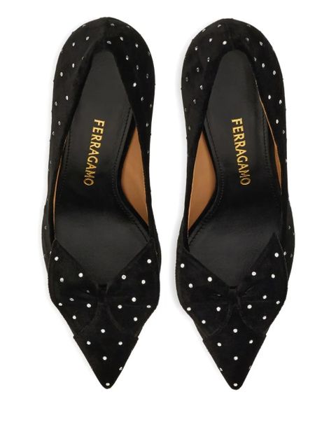 Ferragamo 70mm bow-embellished pumps - Black
