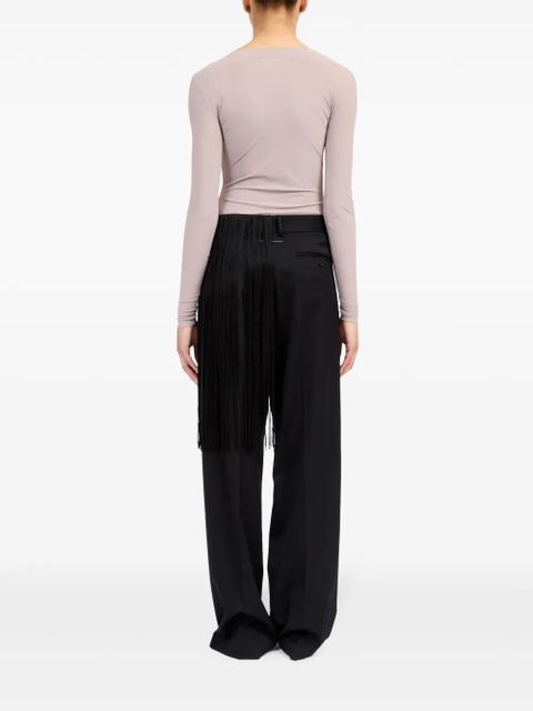 MM6 Maison Margiela fringe-detailing flared trousers - Black
