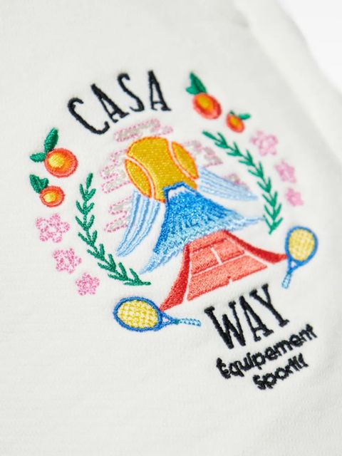 Casablanca Casa Way embroidered track shorts - White