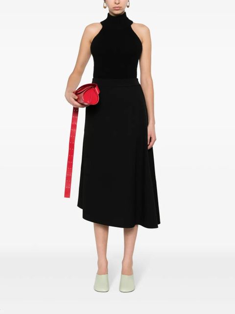 Jil Sander asymmetric midi skirt - Black
