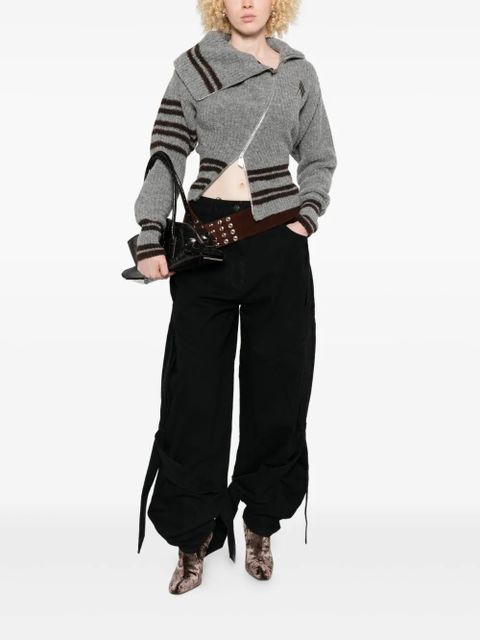 The Attico tie-detail panelled jeans - Black