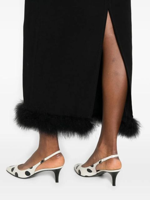 Moschino feather-trim maxi skirt - Black