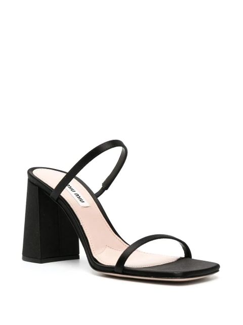 Miu Miu 90mm open-toe satin mules - Black - zdjęcie produktu nr 2