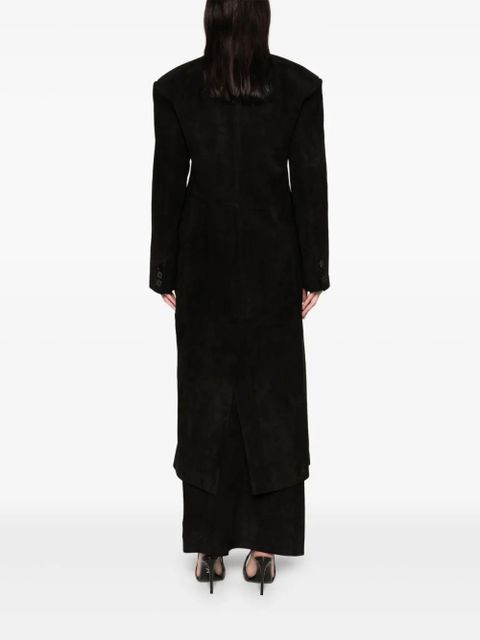 ducie Aggie double-breasted leather coat - Black