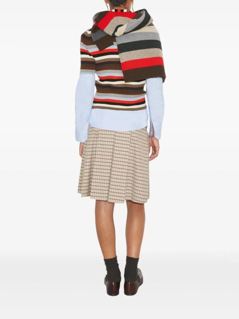 Tory Burch striped ribbed polo shirt - Red