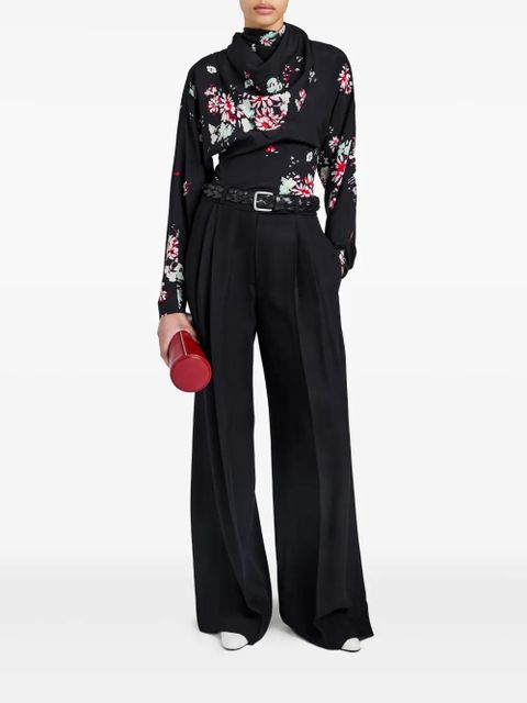 Proenza Schouler cowl-neck floral blouse - Black - zdjęcie produktu nr 2