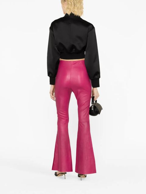 AMIRI high-waisted leather flared trousers - Pink