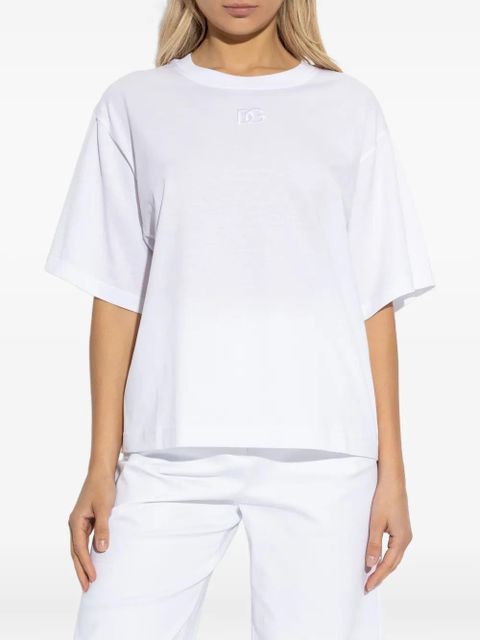 Dolce & Gabbana logo-embroidered short-sleeve T-shirt - White - zdjęcie produktu nr 2
