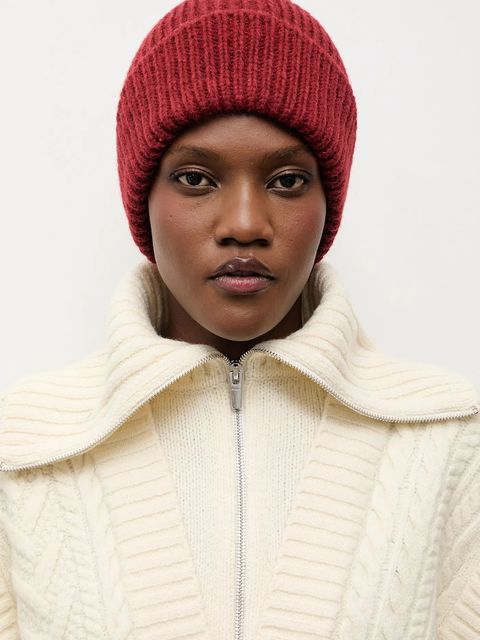 Answear.LAB czapka z wełną kolor czerwony - zdjęcie produktu nr 1