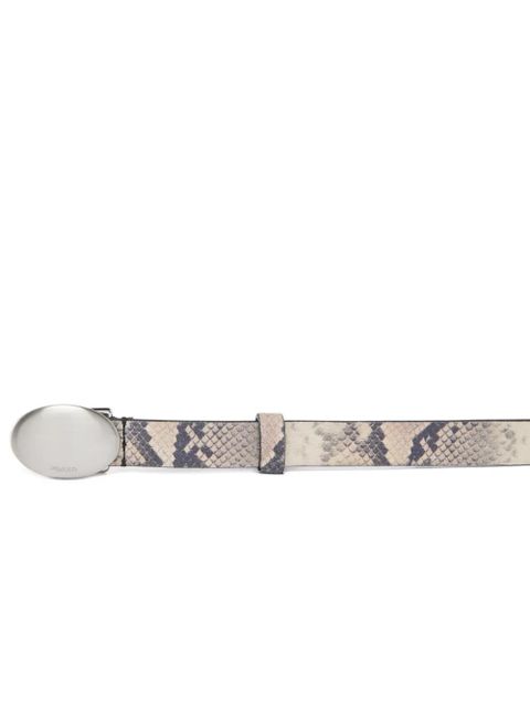 PINKO embossed-leather buckle belt - Grey