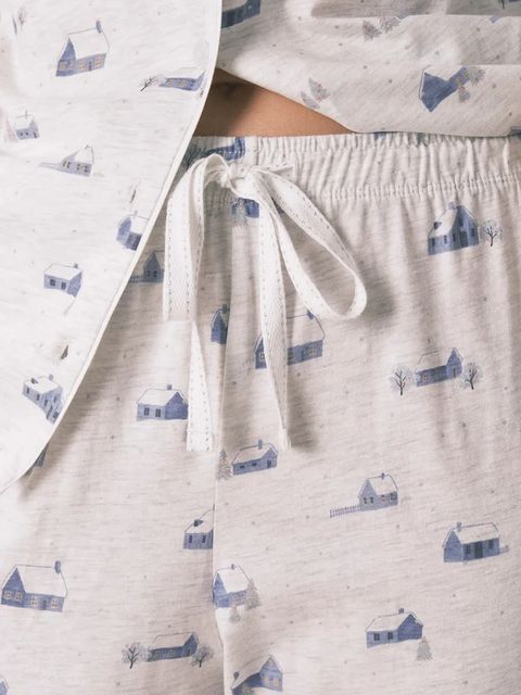 women'secret komplet piżamowy z bawełną damska kolor szary 3592441