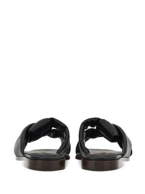Ferragamo knot-detail leather slides - Black