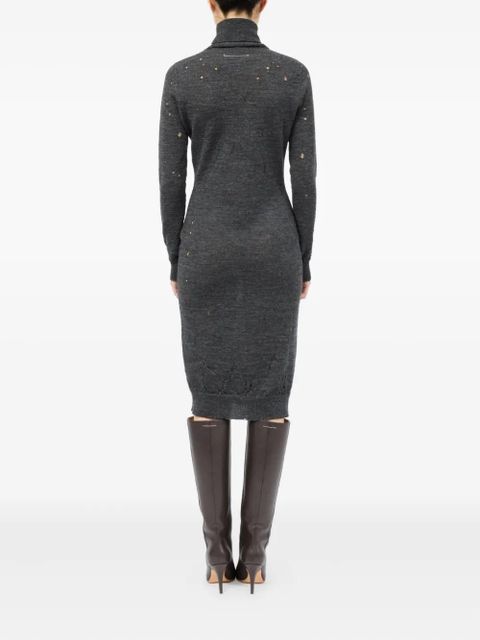 MM6 Maison Margiela turtleneck ribbed dress - Grey