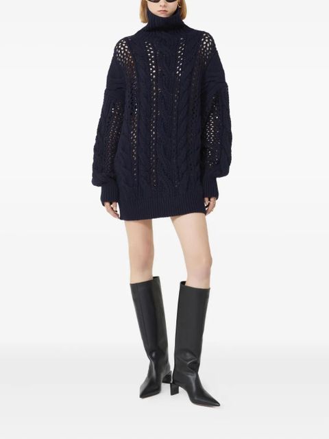 Sportmax CALCO cable-knit eyelet-detail sweater - Blue - zdjęcie produktu nr 2