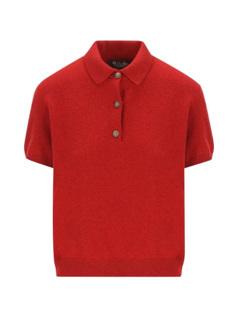 Loro Piana cashmere polo top - Red - zdjęcie produktu nr 1