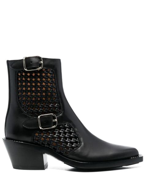 Chloé panelled leather western boots - Black - zdjęcie produktu nr 1
