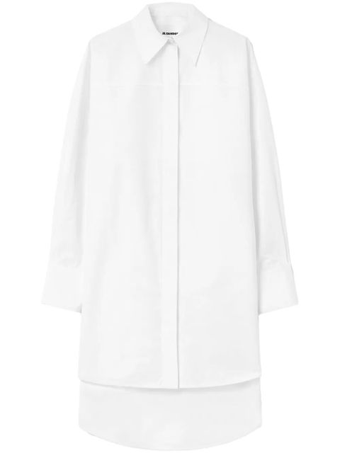 Jil Sander long-sleeve cotton shirt dress - White - zdjęcie produktu nr 1