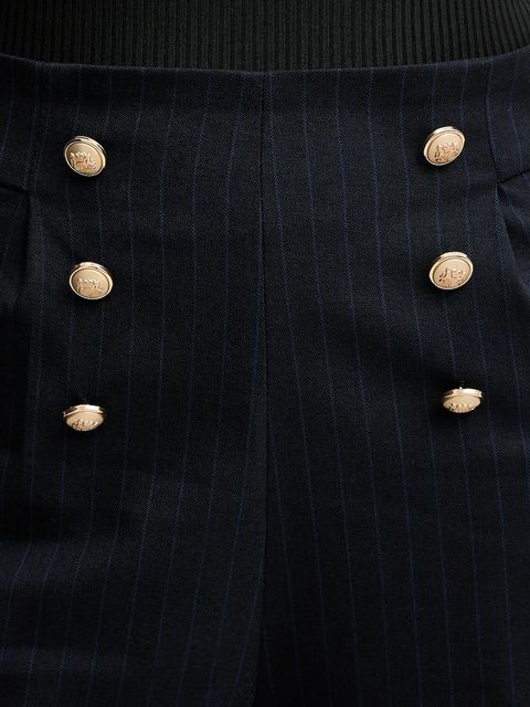 Morgan szorty damskie kolor granatowy high waist SHOUI.F