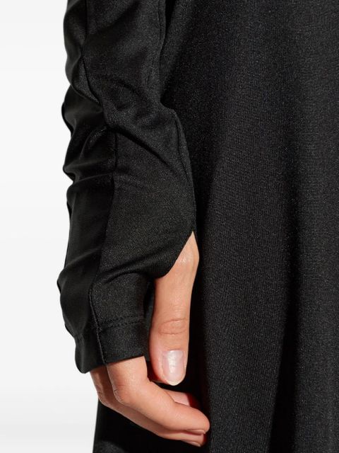 Victoria Beckham asymmetric-hem long-sleeved midi dress - Black