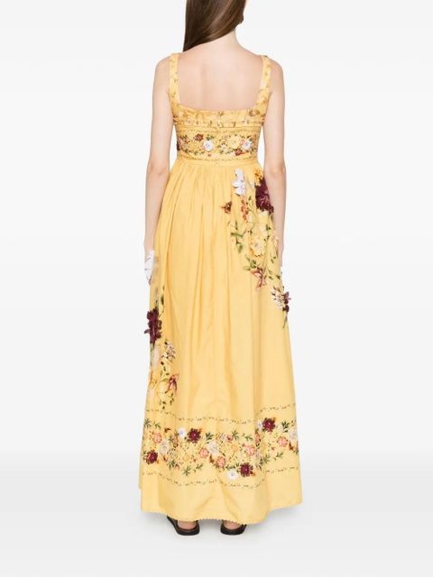 Agua By Agua Bendita Barbara Paramo strappy floral dress - Yellow